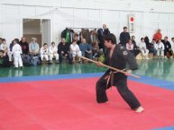 fegyveres bemutató Kung-fu elemekkel